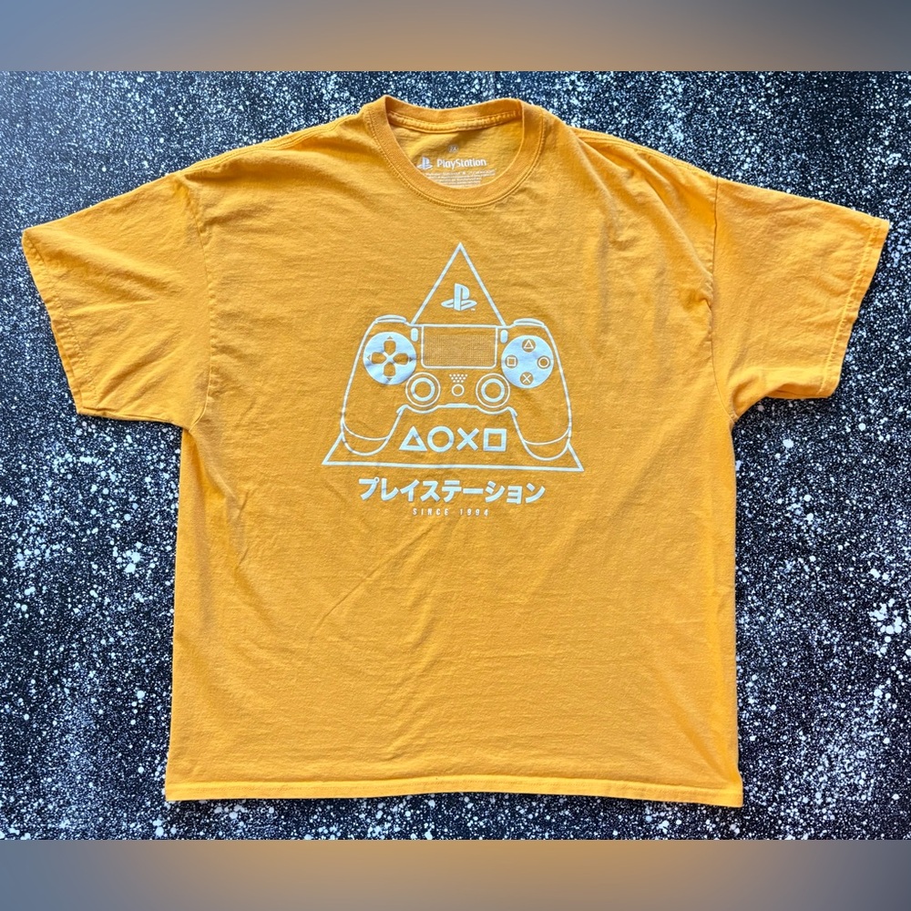 Sony PlayStation Controller T-Shirt XXL Yellow/White